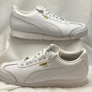Puma Roma Men's White Leather Low Top Sneakers Size 11.5